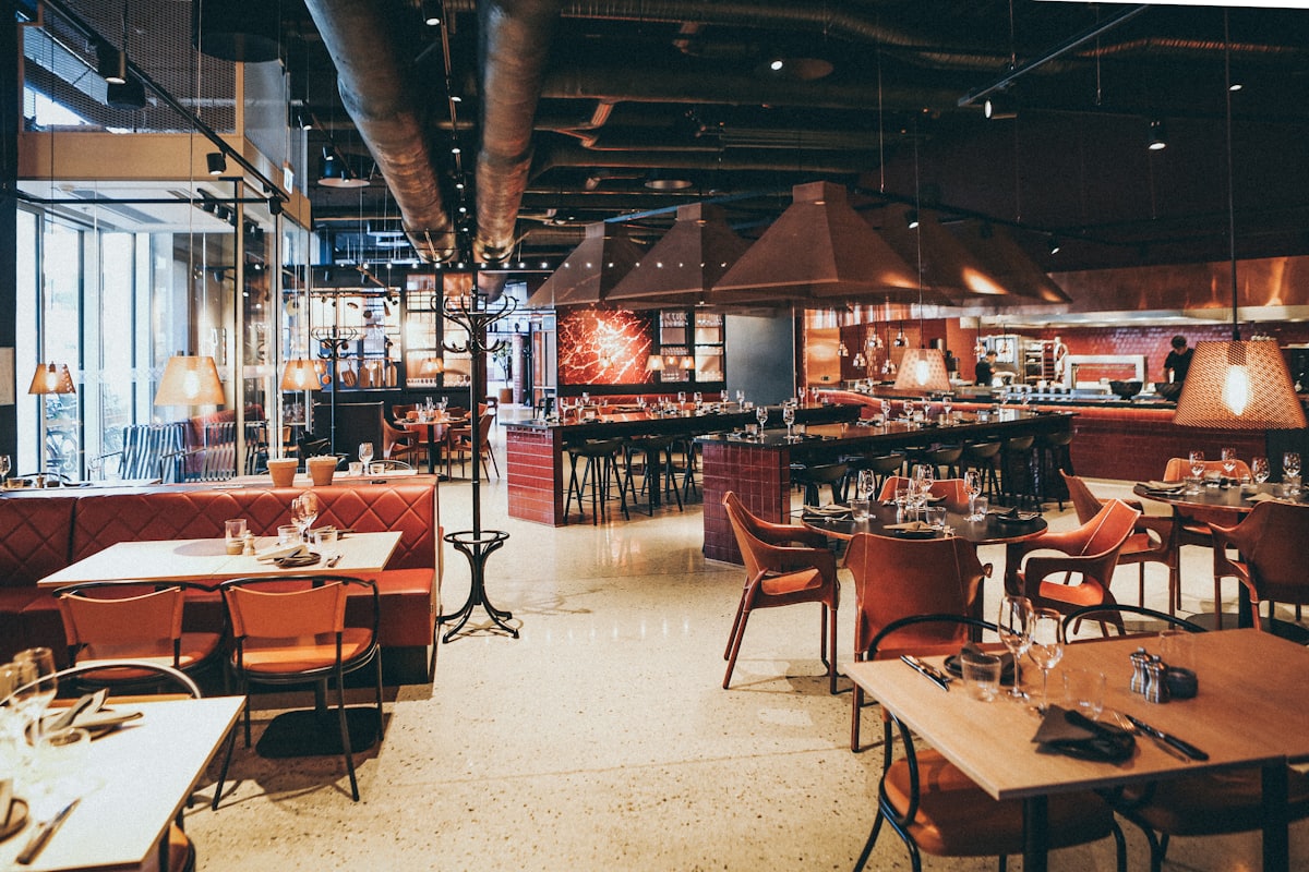 Interior of a restaurant dining room